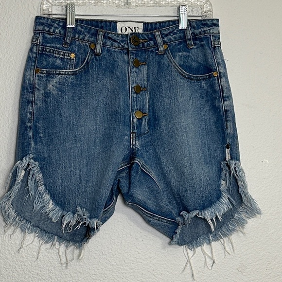 One by One Teaspoon Frankies Mid Length Slouch Short Women’s Size 25 Low Rise - Picture 1 of 12